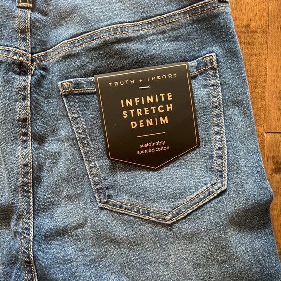 Truth + Theory Women's Med Wash High-Rise Angle Skinny Stretch Demin Jean, Sz 10 - Picture 10 of 10